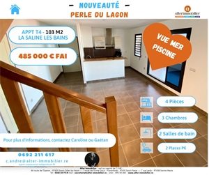 duplex-triplex à la vente -   97434  SAINT GILLES LES BAINS, surface 80 m2 vente duplex-triplex - UBI429036542